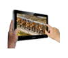 Une tablette avec un logiciel de visionaute